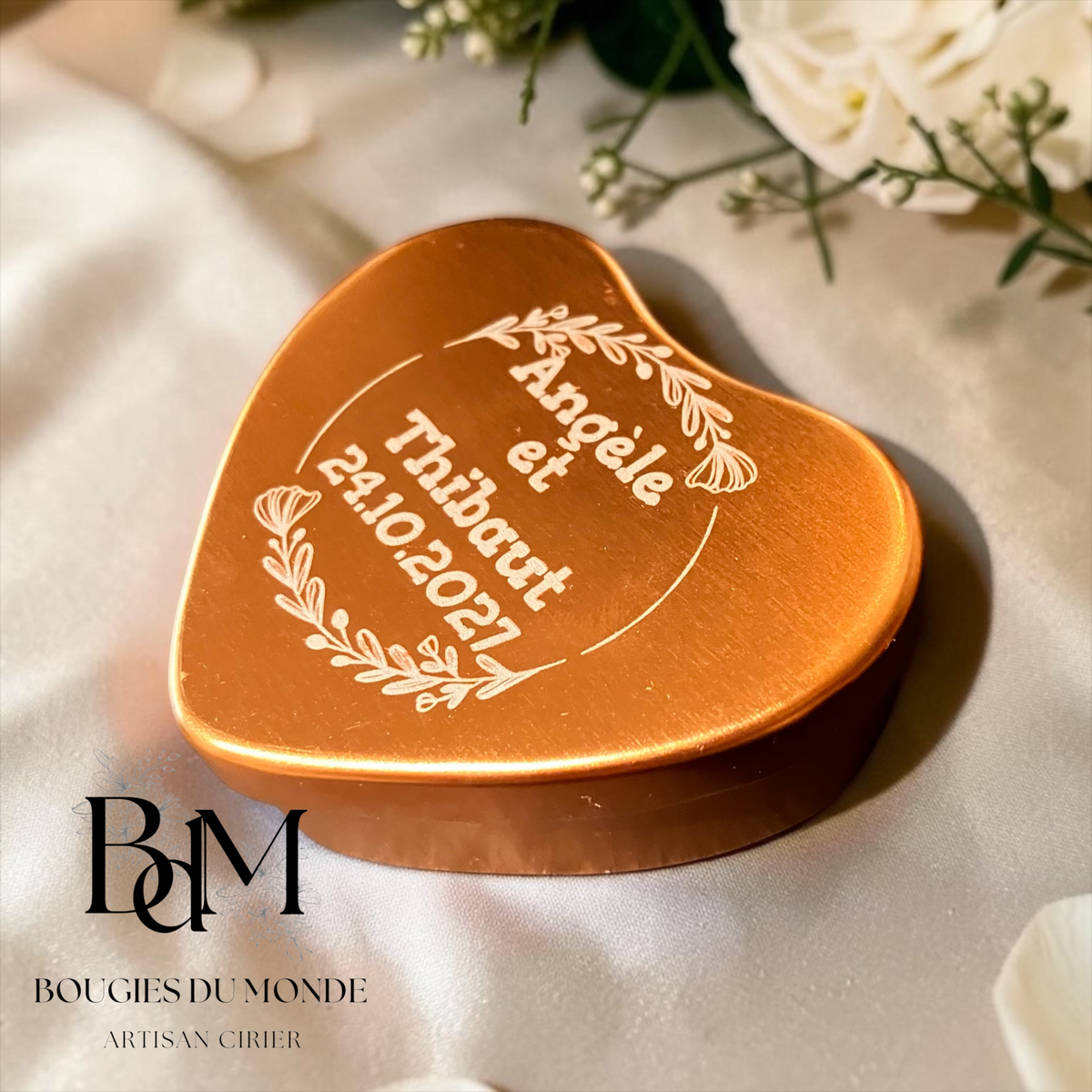 Bougie gravée  personnalisée -  noël - mariage - anniversaire - cadeaux entreprises - Bougies du Monde 