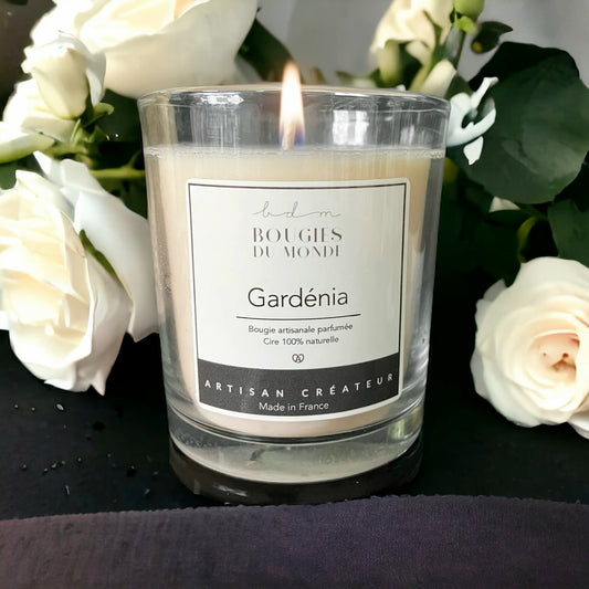 Bougie végétale parfumée Gardénia 