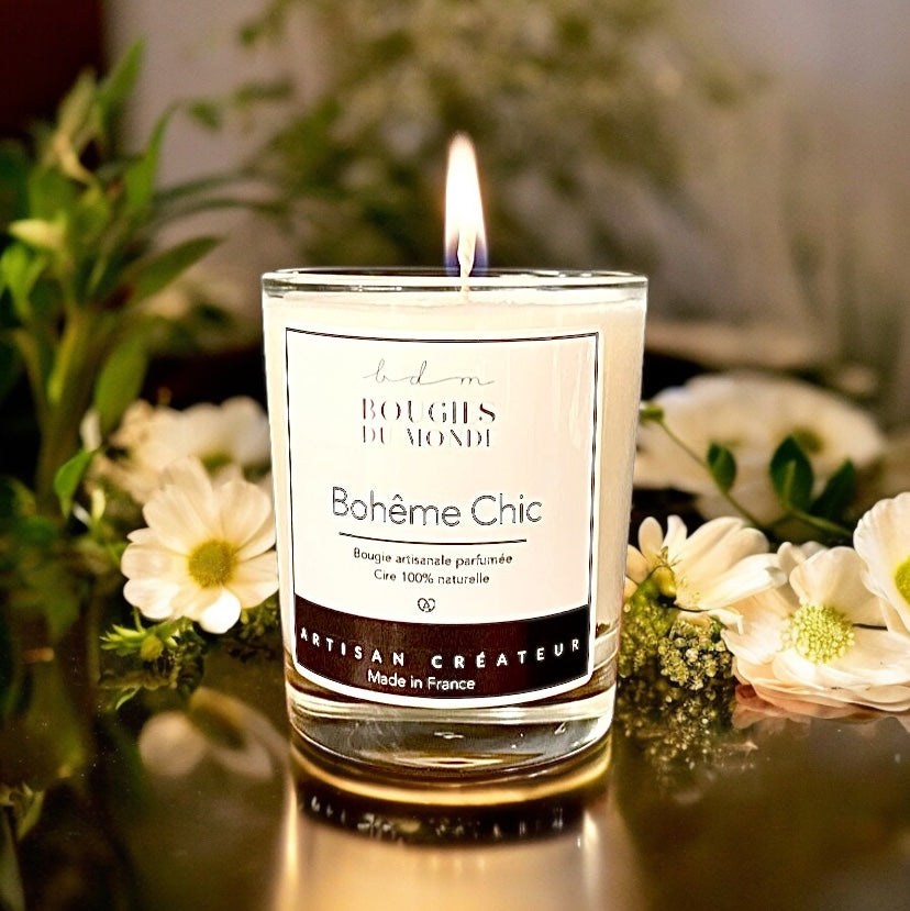 Bougie parfumée Bohême Chic (Patchouli - Vanille)