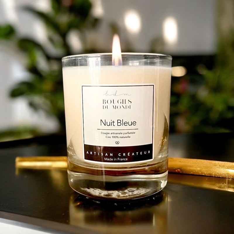 Bougie parfumée Nuit Bleue (Fleurs - Vétiver)