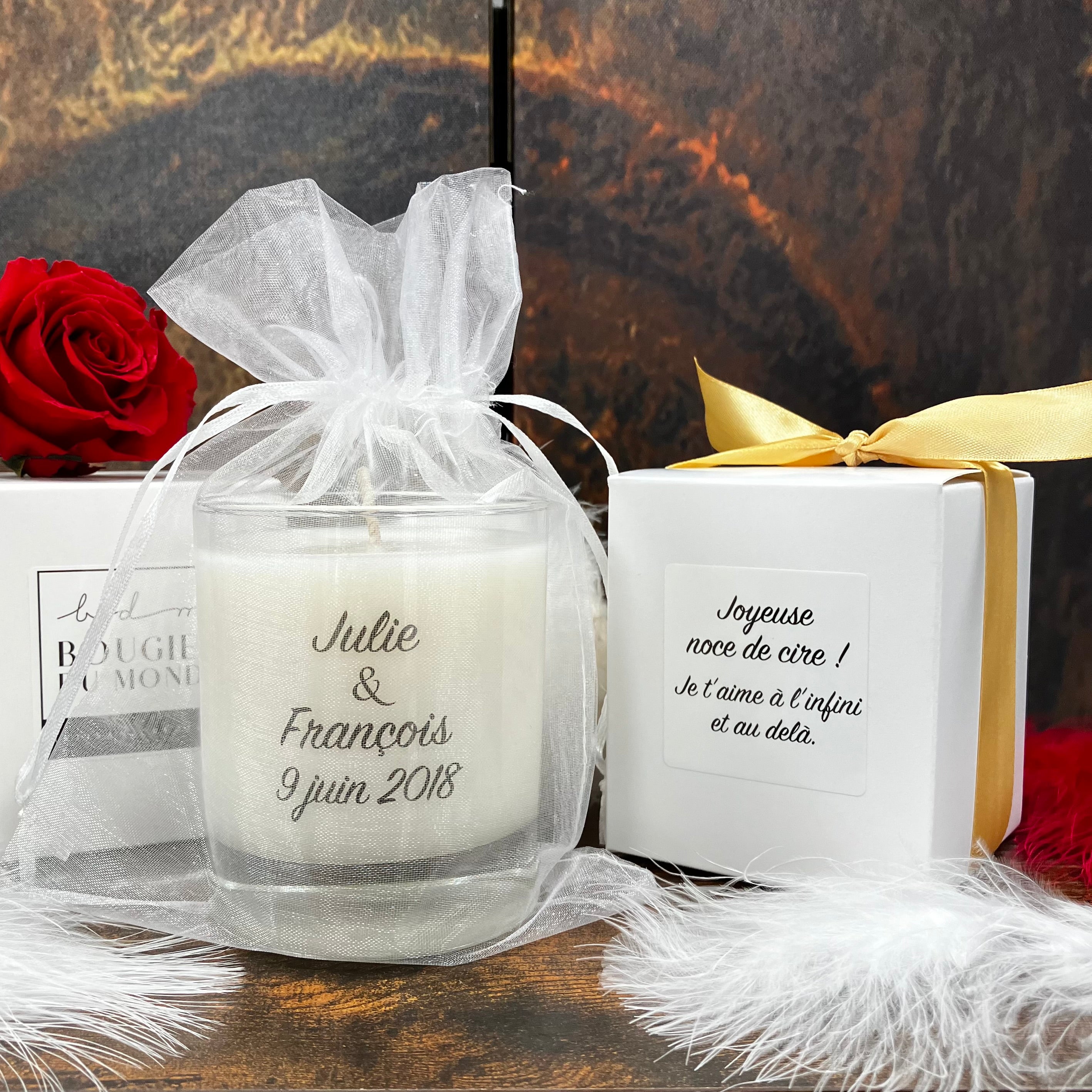 Bougie personnalisée texte message