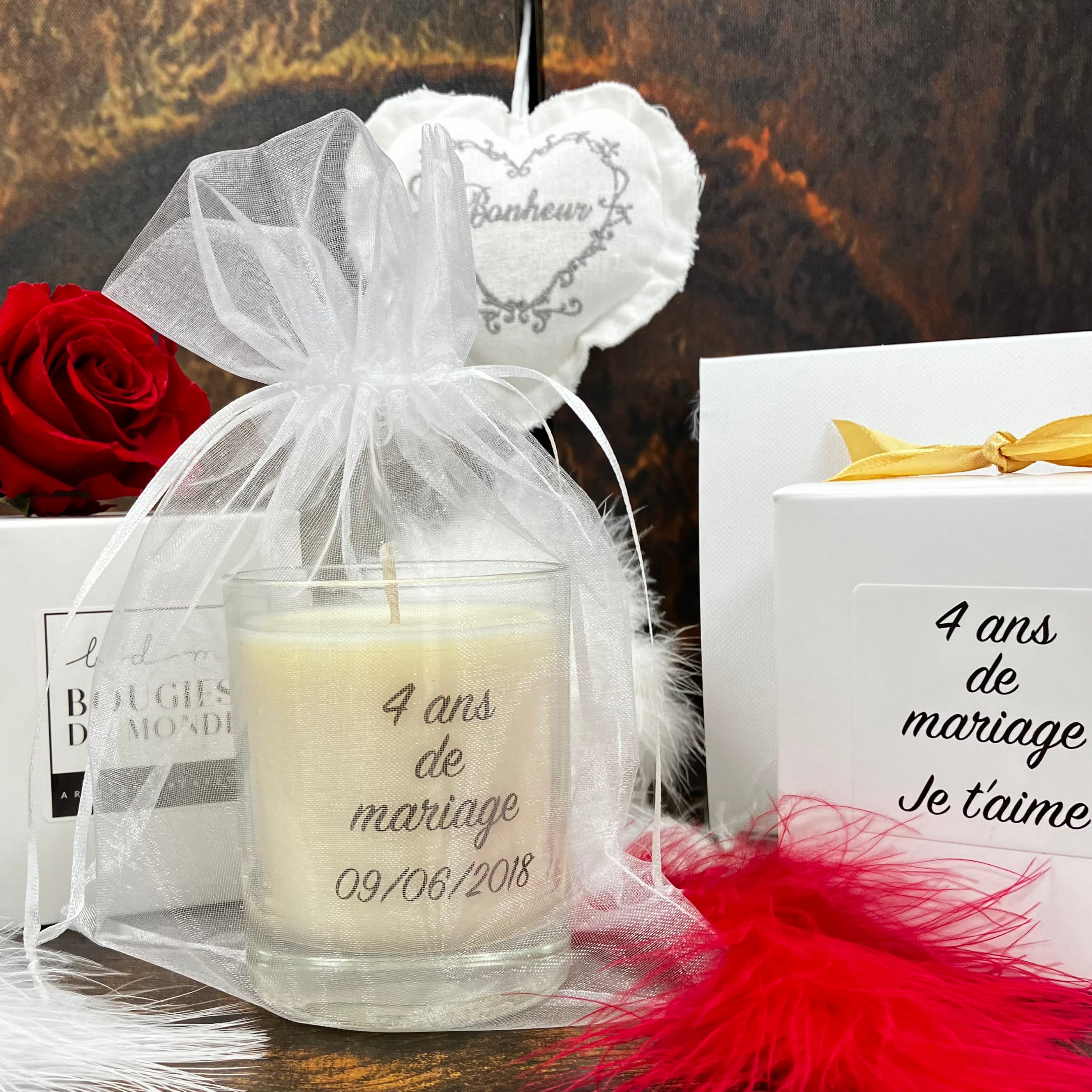 Bougie personnalisée texte message