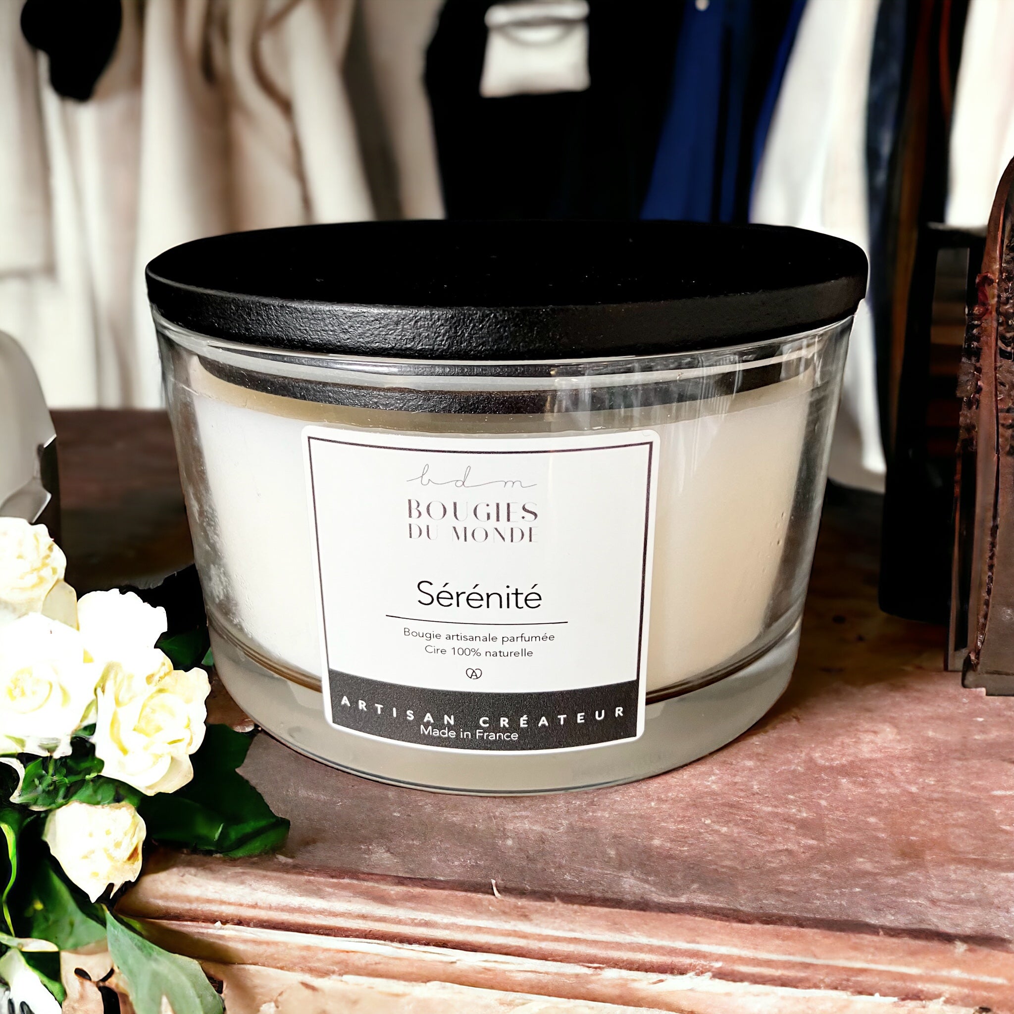 Bougie-4-mèches-grande-bougie-végétale-parfumée-