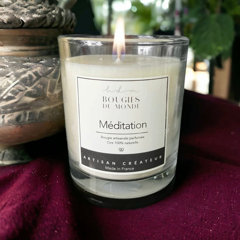 Bougie végétale parfumée méditation Nag Champa 