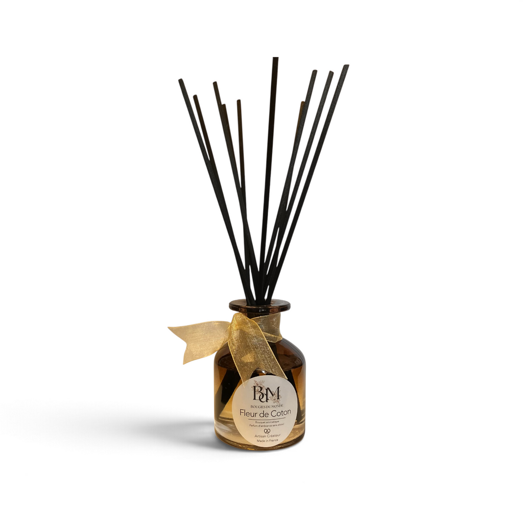 Diffuseur de parfum à 10 tiges, bâtonnets - 120ml - Bougies du Monde