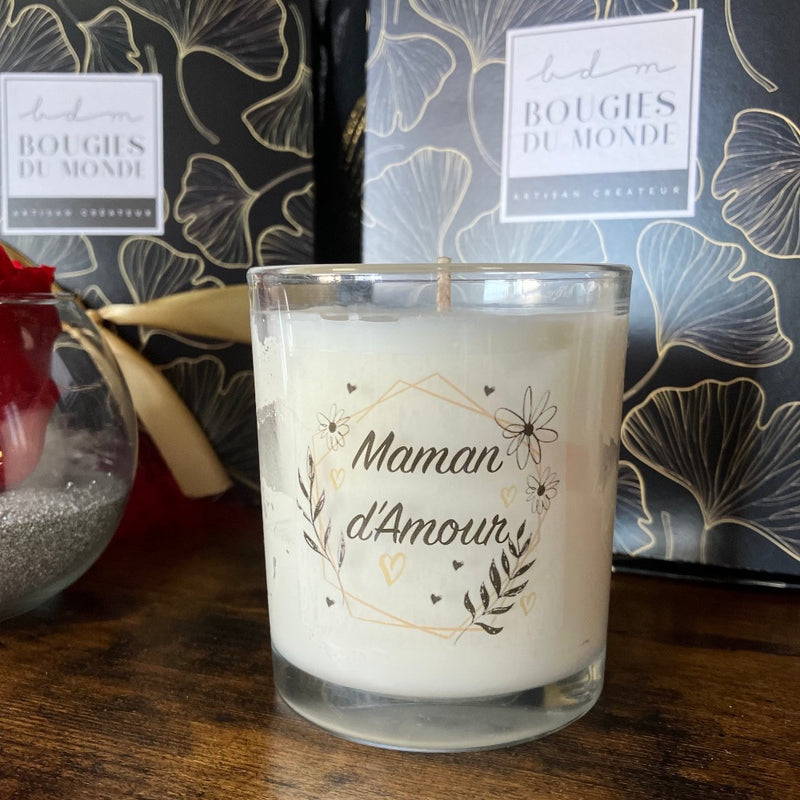 Bougie personnalisée - Message - Maman d'Amour