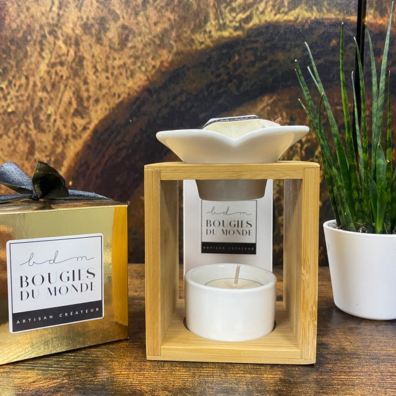 Brûle-parfum blanc en céramique romantique – Bougies du Monde