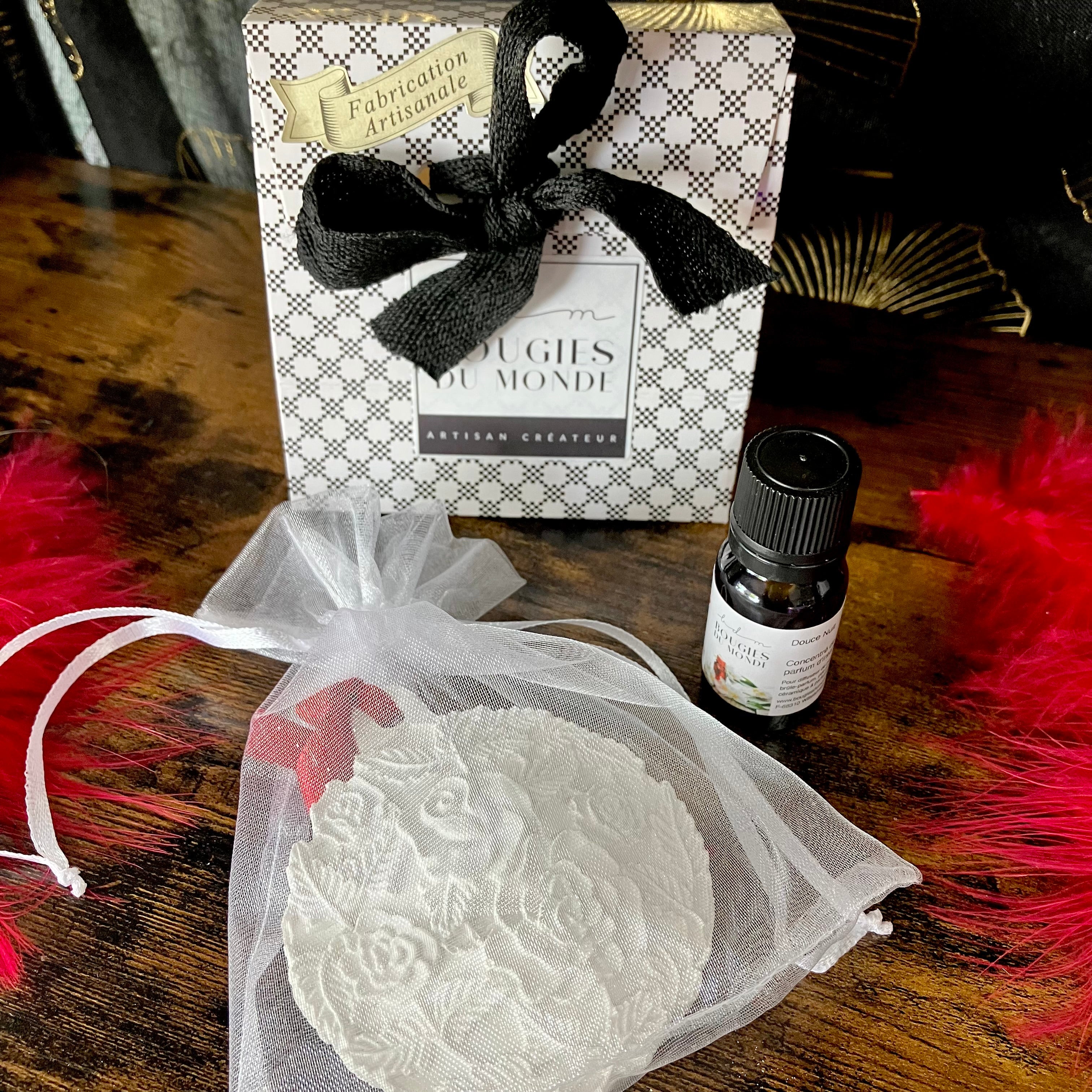 Coffret cadeau céramique parfumée Bouquet de roses